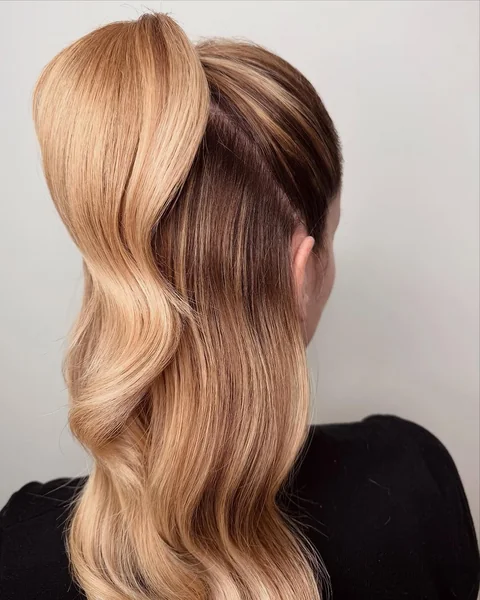 Two-Tone Glam Ponytail with Bold Volume