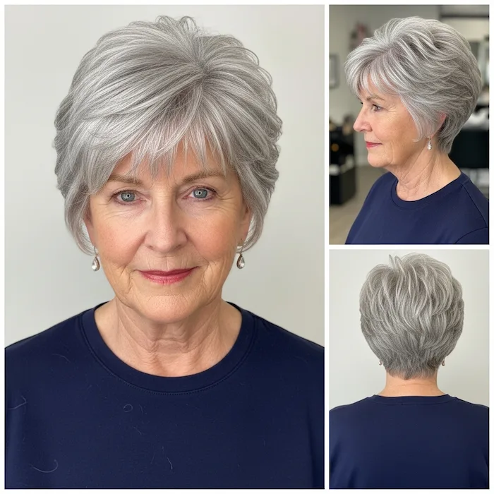Voluminous Feathered Silver Pixie