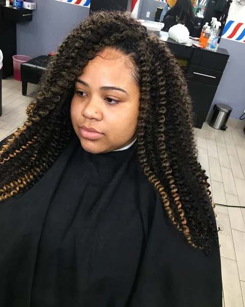 Voluminous Ombre Curls with Warm Ends