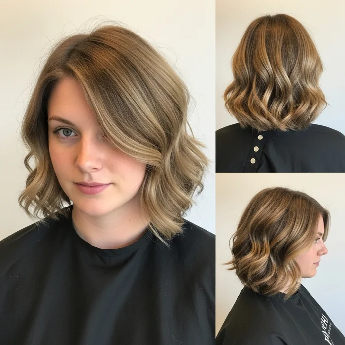Wavy Angled Blunt Bob