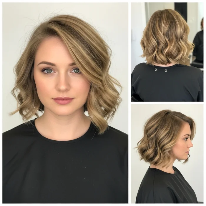 Wavy Bob With Side Part