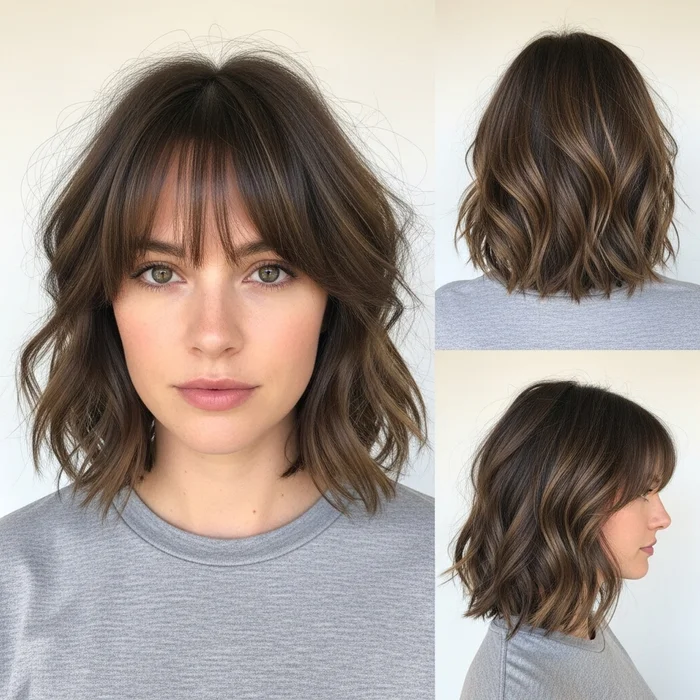 Wavy Bob With Wispy Bangs