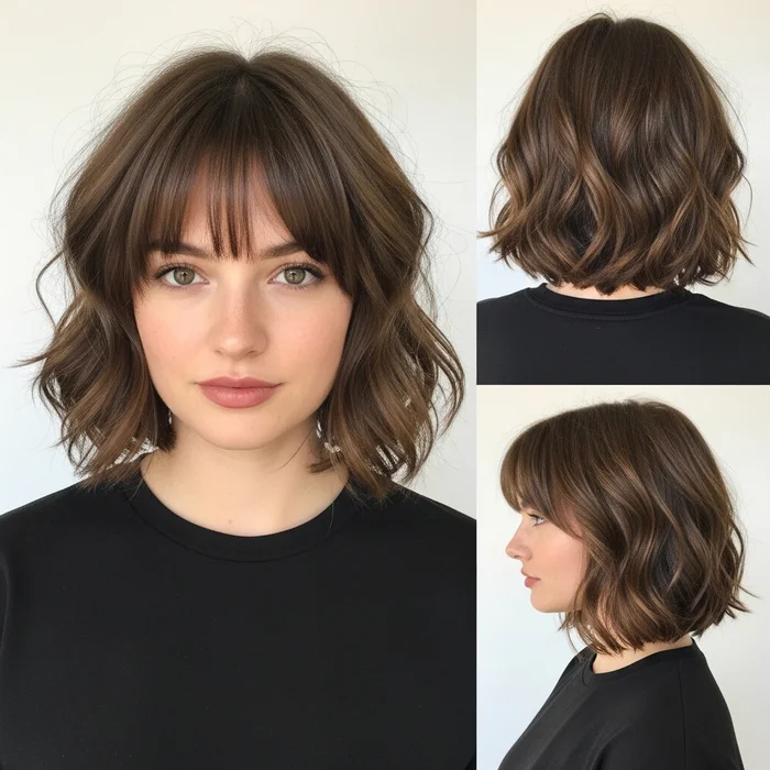 Wavy Bob with Bangs