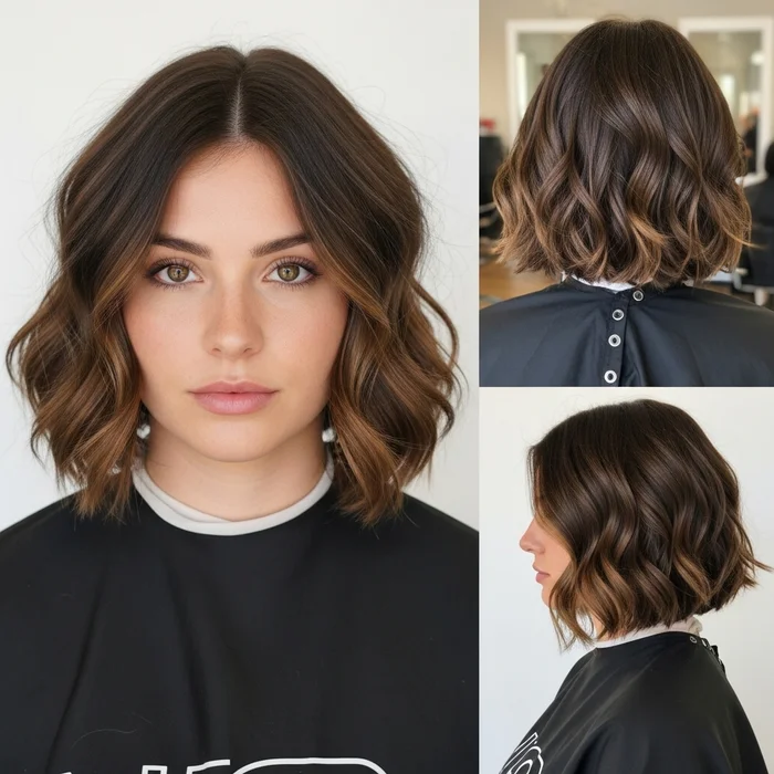 Wavy Bob with Blunt Ends