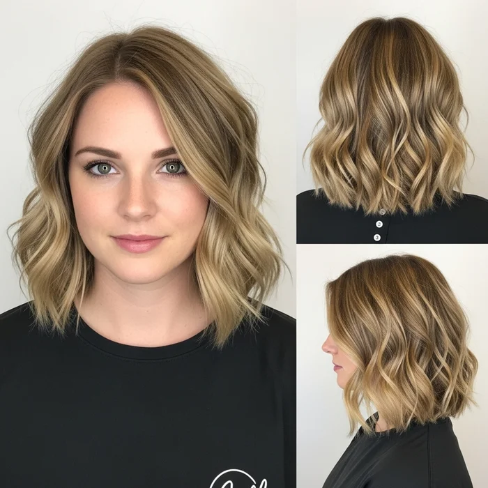Wavy Bob with Side Part