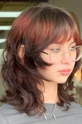 Wavy Copper Shag with Round Fringe