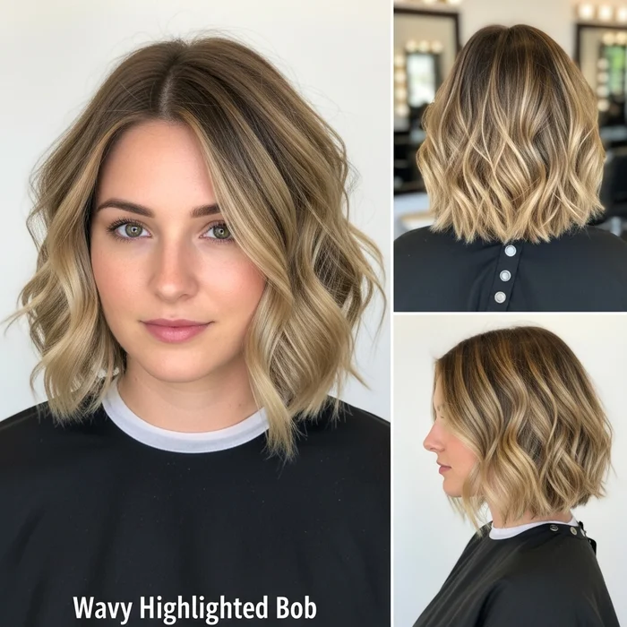 Wavy Highlighted Bob