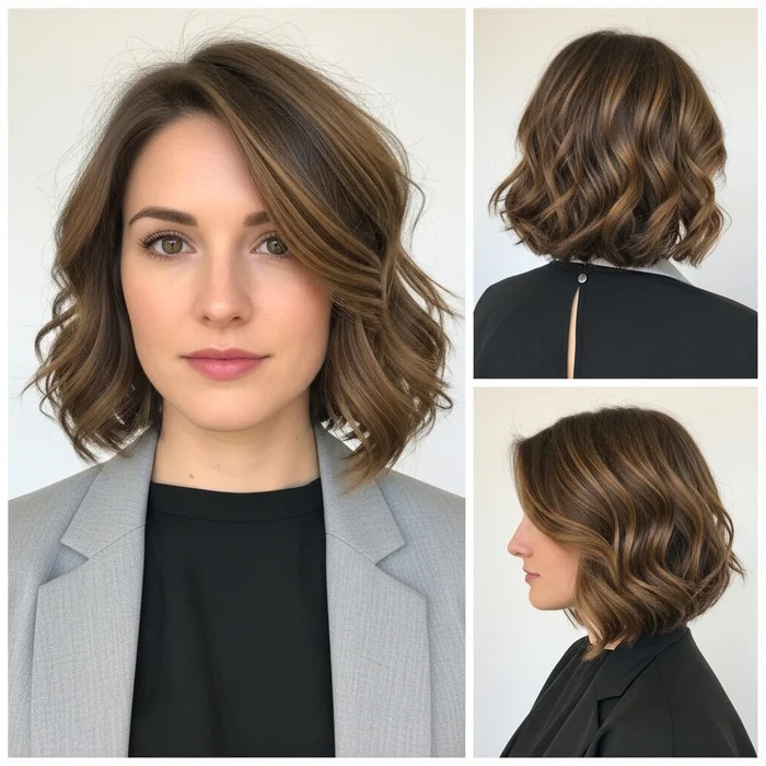 Wavy Inverted Bob Hairstyle
