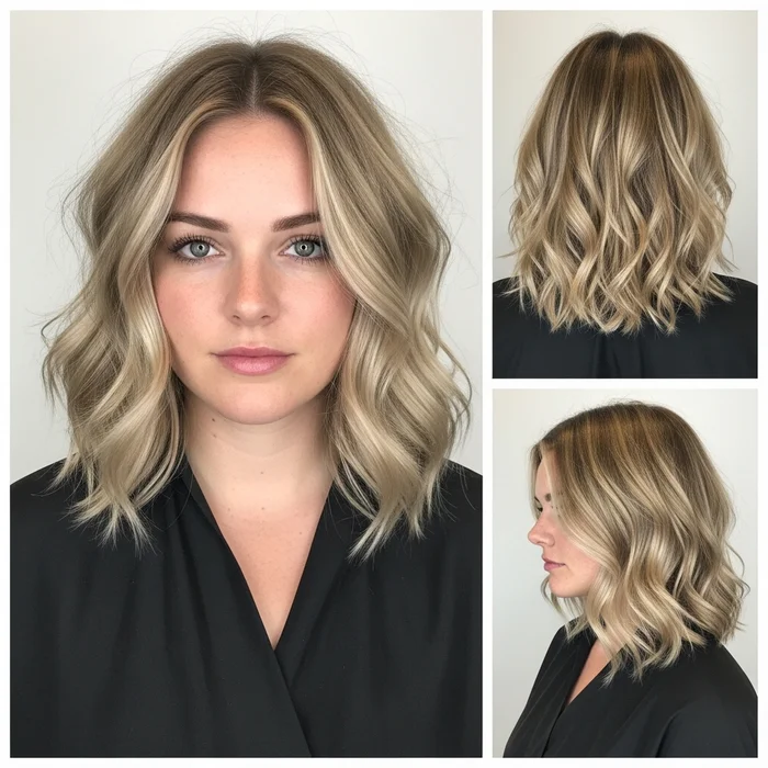 Wavy Layered Lob With Light Texture