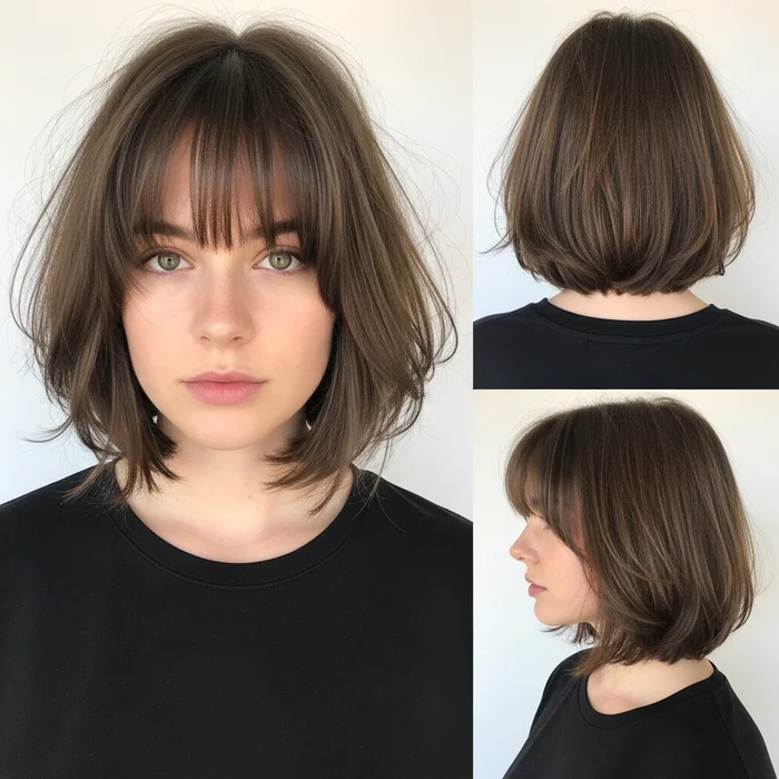 Wispy Bob With Bangs