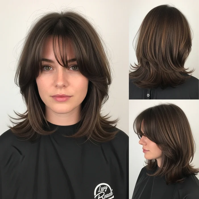 Wispy Layered Long Bob With Bangs