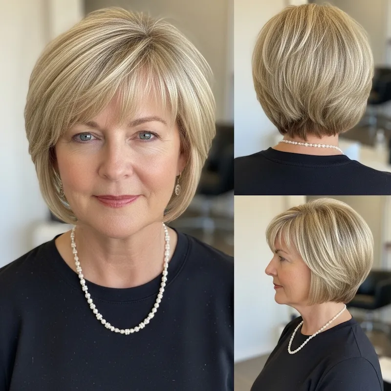 Short Blonde Graduated Bob