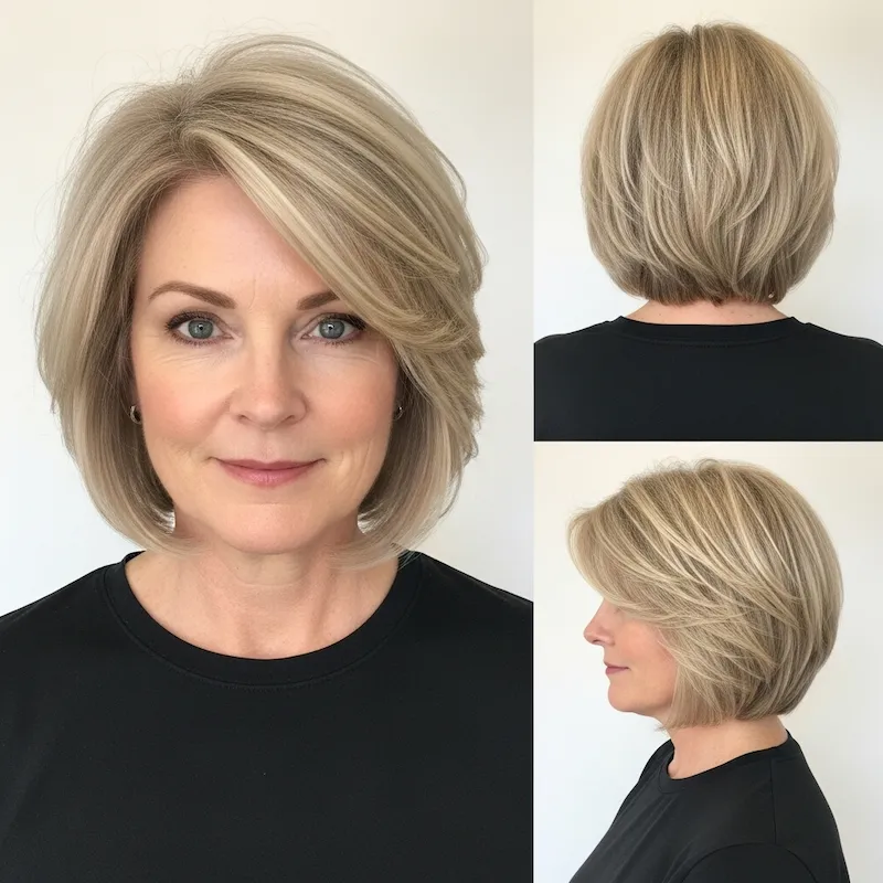 Golden Strawberry Blonde Textured Bob