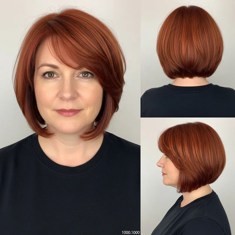Vibrant Copper Bob with Subtle Layers