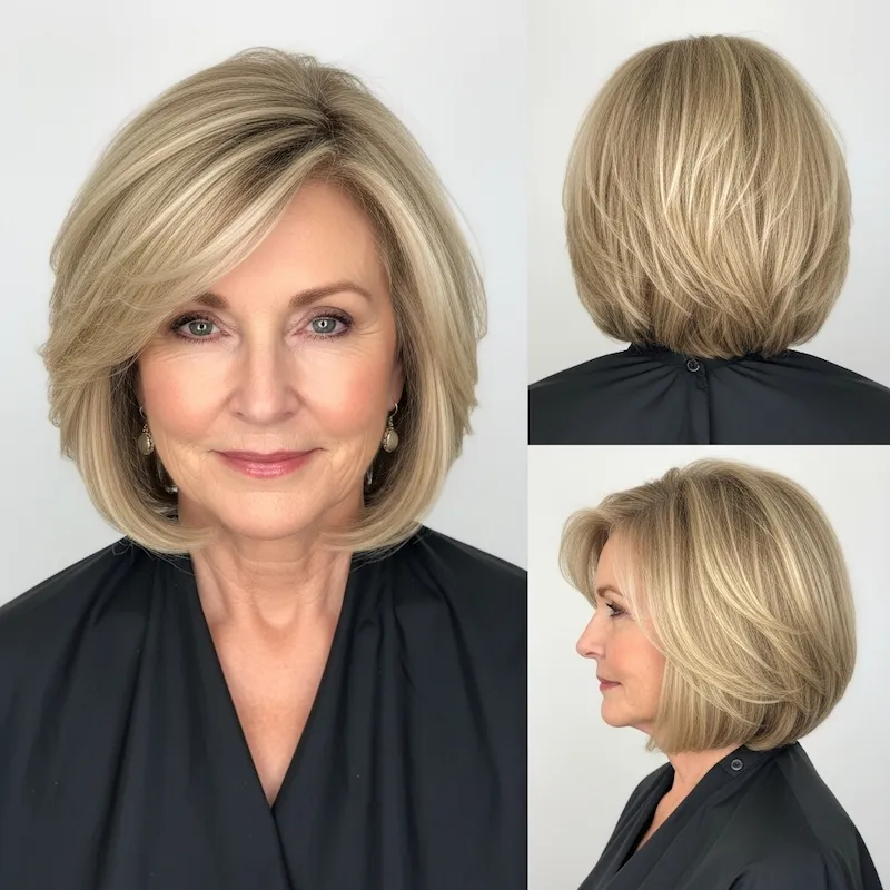 Warm Blonde Stacked Bob