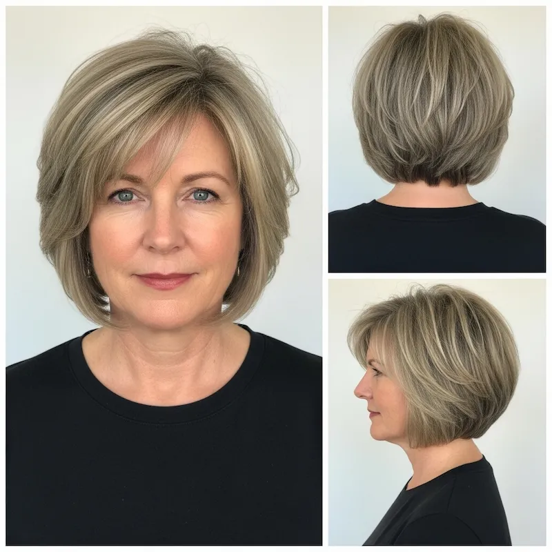 Choppy bob hairstyles for women over 60