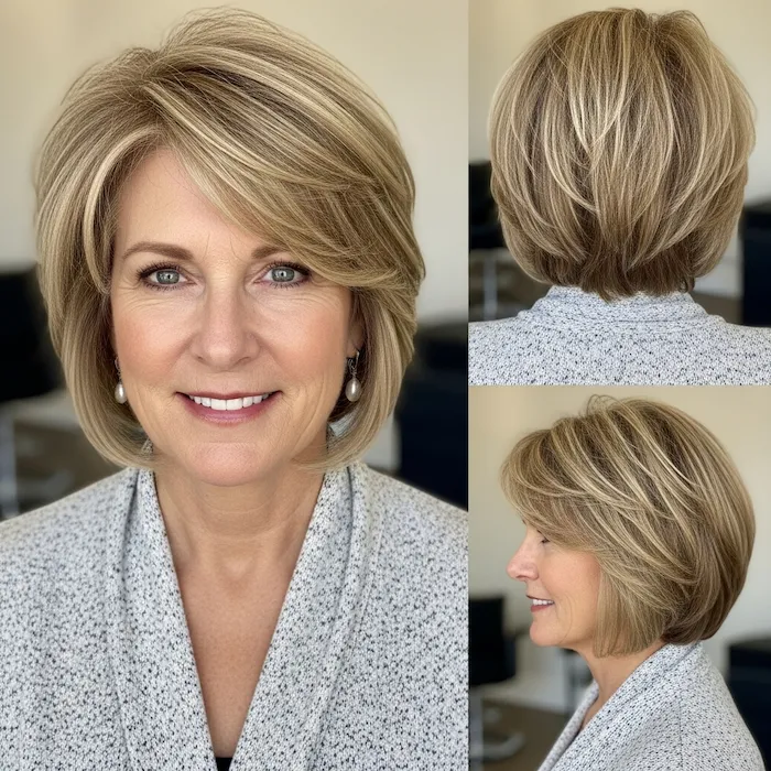 Side-Swept Layered Bob
