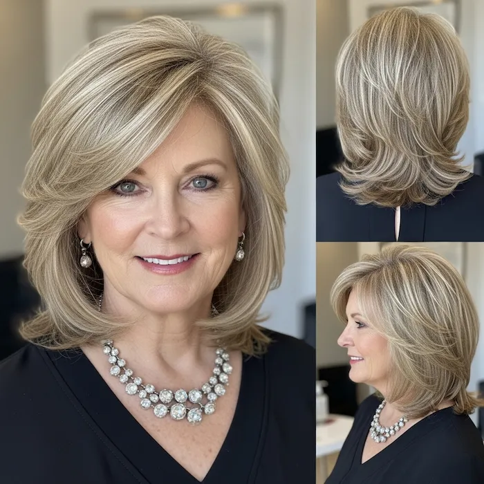 Shoulder-Length Layers with Side Part