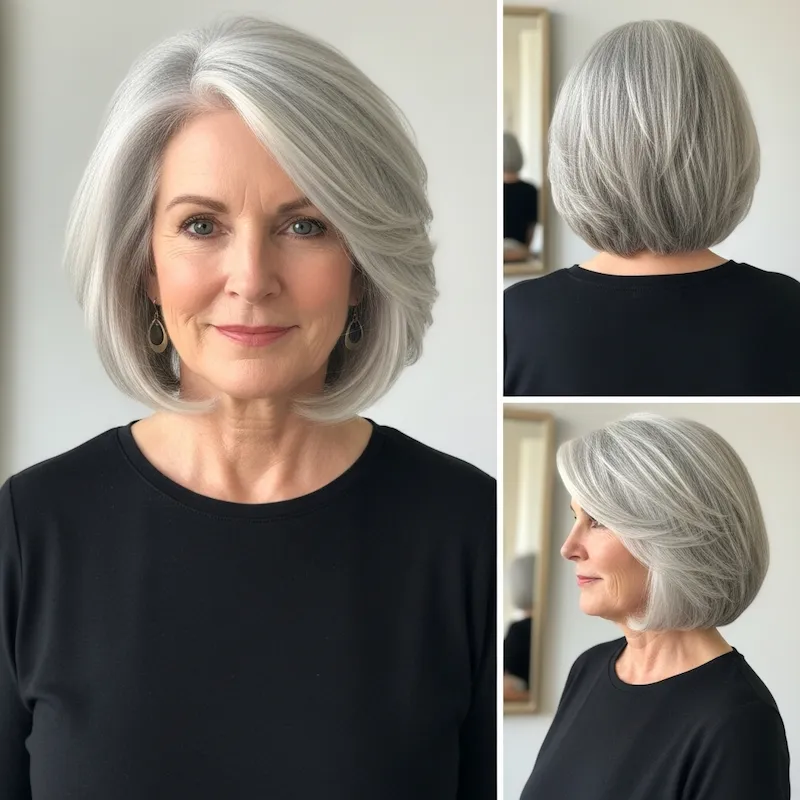 Silver Layered Bob