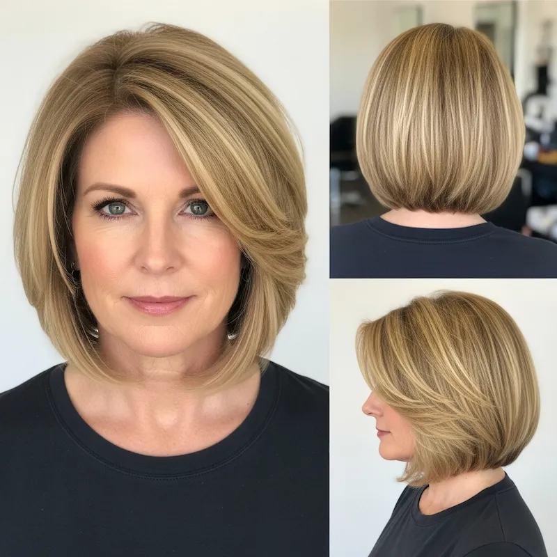 Honey Blonde Graduated Bob