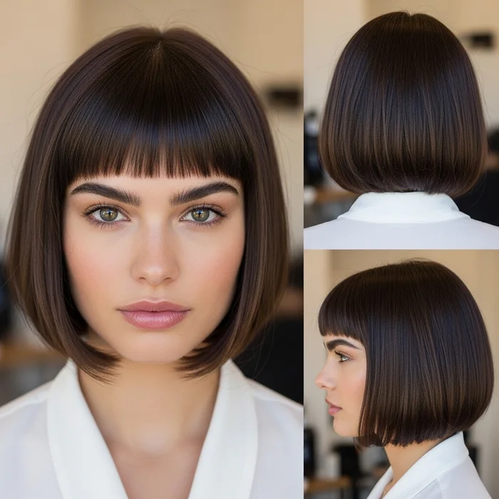 french bob haircut with micro bangs