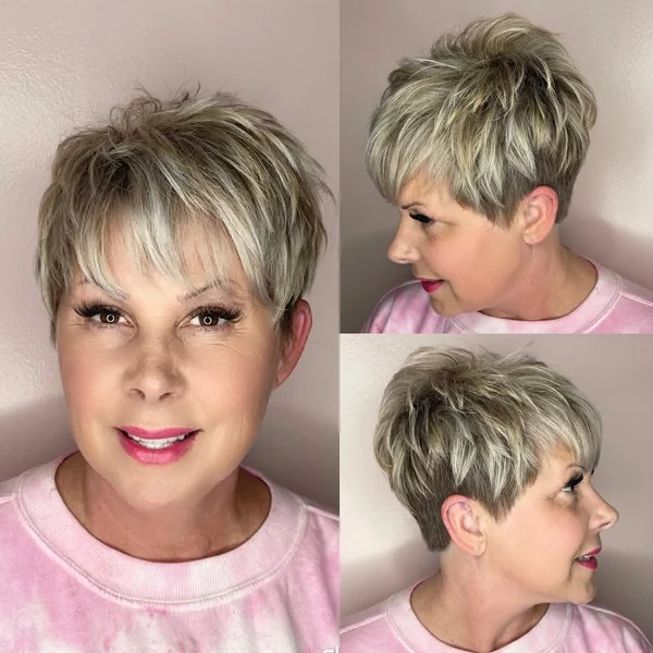 Chic Layered Pixie with Textured Fringe and Lift
