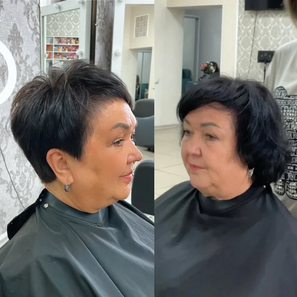 Flattering Jet Black Pixie with Voluminous Layers