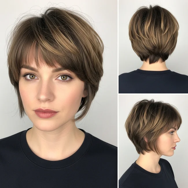 Chic Pixie Bob With Bangs