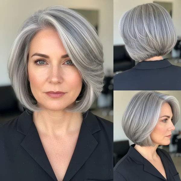 Chic Short Grey Bob