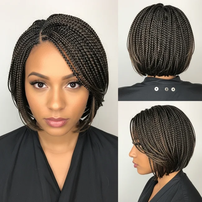 Chin Length Braided Hairstyles