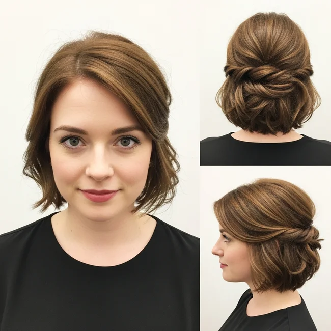 Chin Length Half-Up Hairstyle
