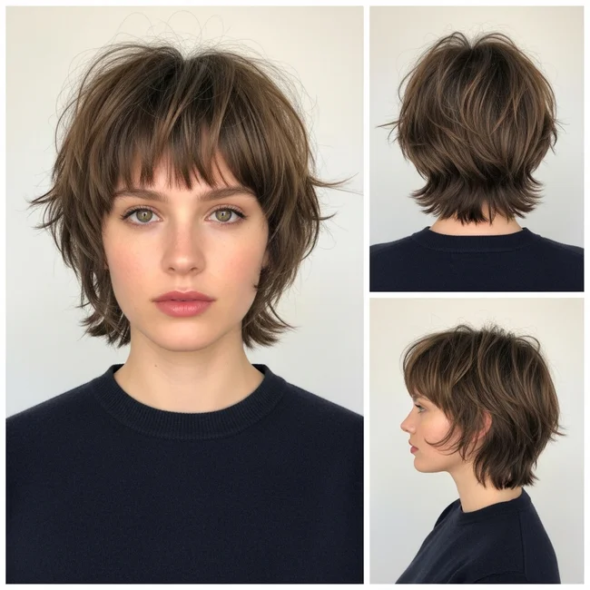 Choppy Shag Hairstyle With Short Layers