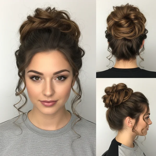 Curly Bun Hairstyles for Long Hair