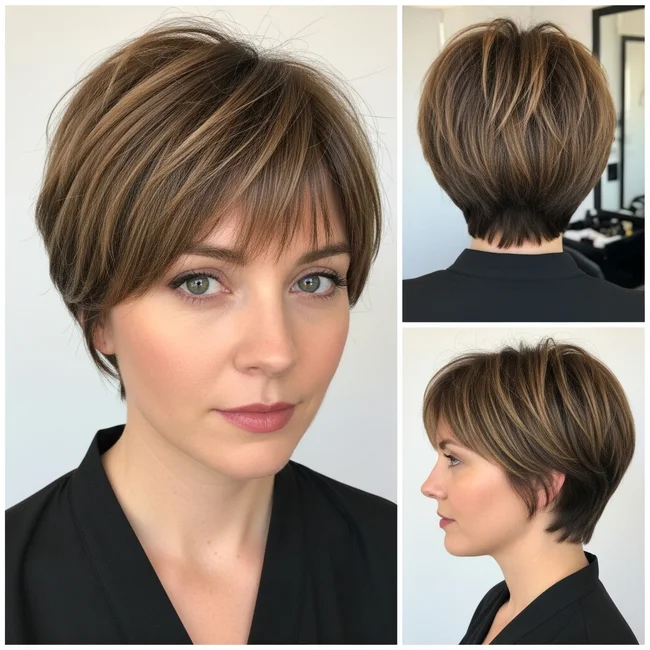 French Pixie Haircut with Bangs