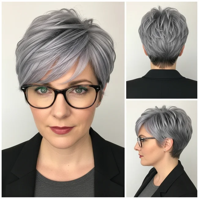 Funky Short Grey Pixie
