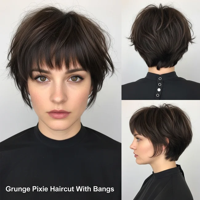 Grunge Pixie Haircut With Bangs