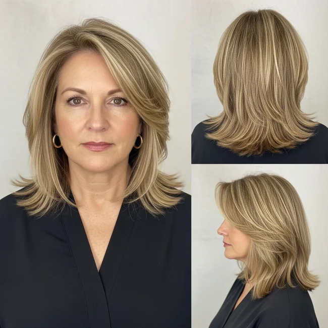 Highlighted Layers for Thick Hair