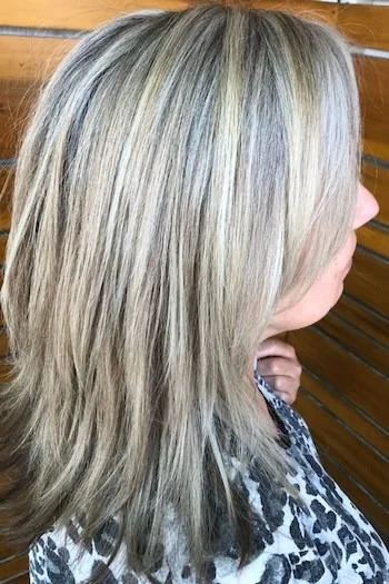 Layered Ash Blonde Shag with Face-Framing Highlights