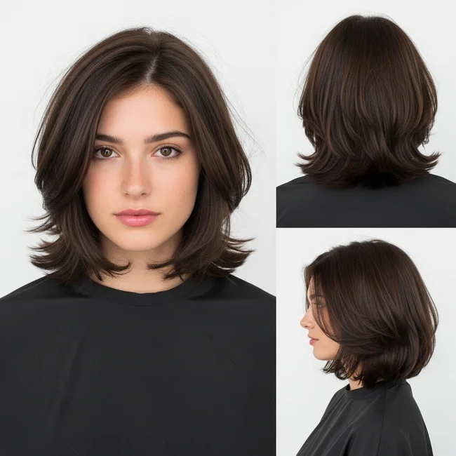 Layered Chin Length Haircut For Thick Hair