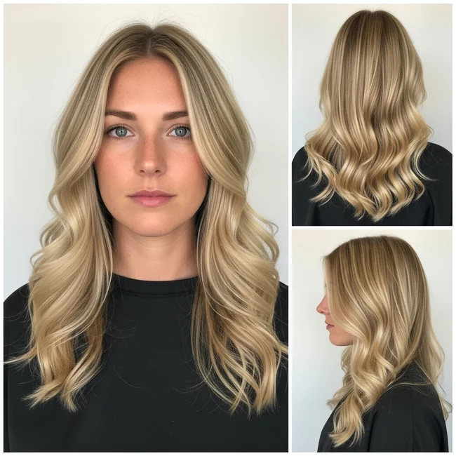 Long Blond Wavy Haircut