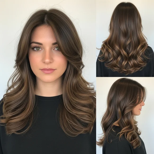 Long Brown Wavy Haircut