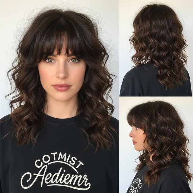 Long Curly Bangs Hairstyles