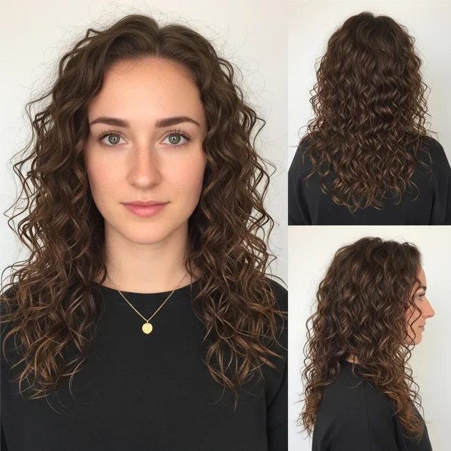 Long Curly Hairstyles For Round Faces