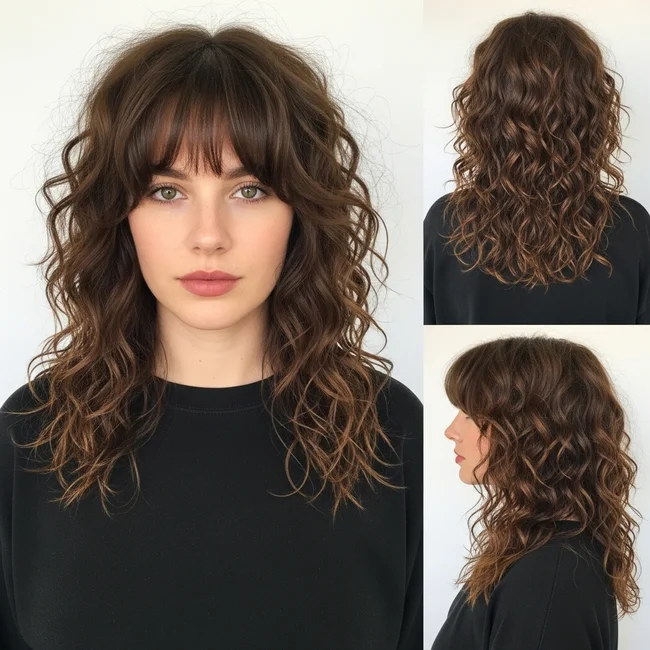 Long Curly Hairstyles With Bangs