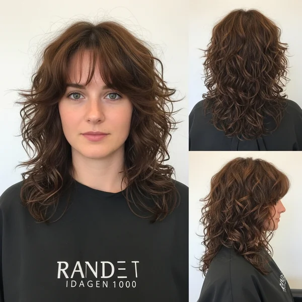 Long Curly Shag Haircut Without Bangs