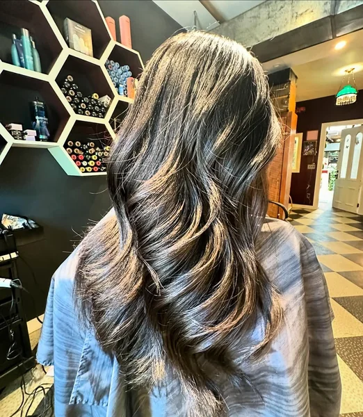 Long Dimensional Brunette with Cascading Butterfly Layers