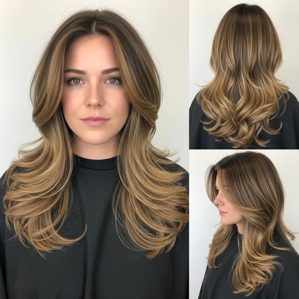 Long Layered Haircut For Thick Wavy Hair Round Face