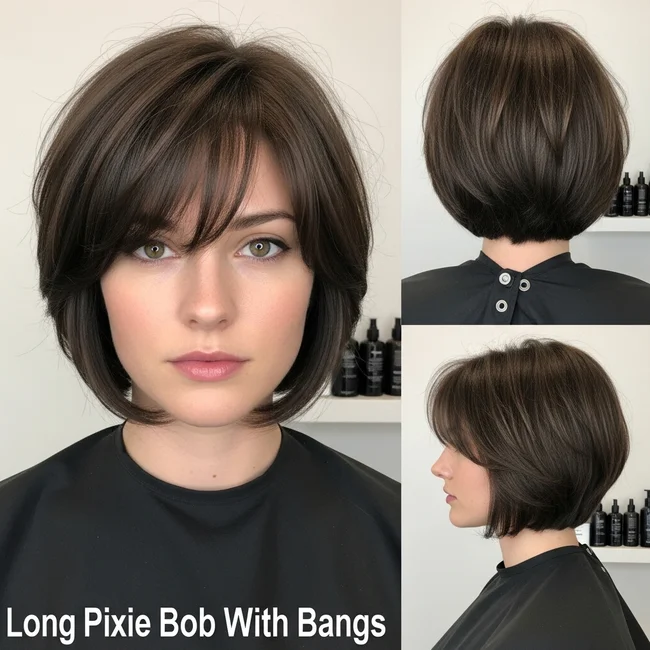 Long Pixie Bob With Bangs