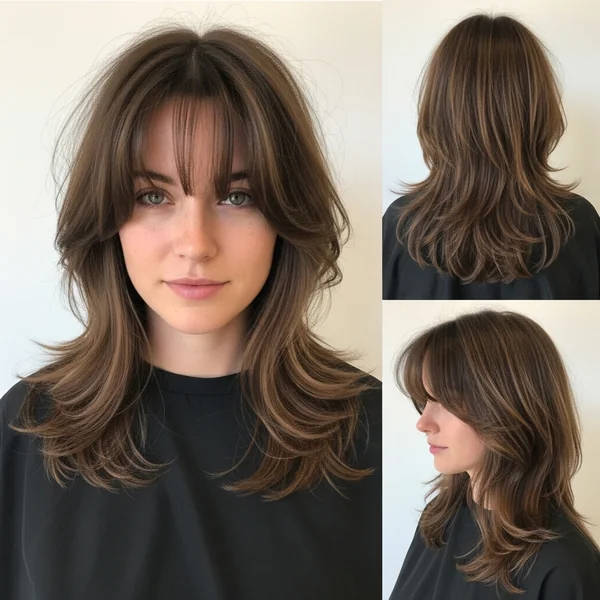 Haircut with Curtain Bangs