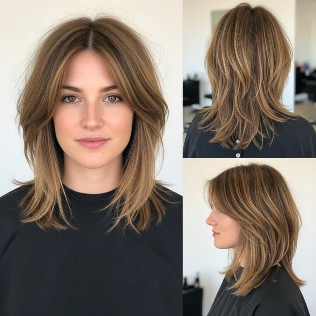 Medium Length Shag for Fine Hair
